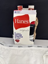 Hanes Women's Originals Cotton Stretch Hi Legs 6 Pack - Size 6 M - Open Box