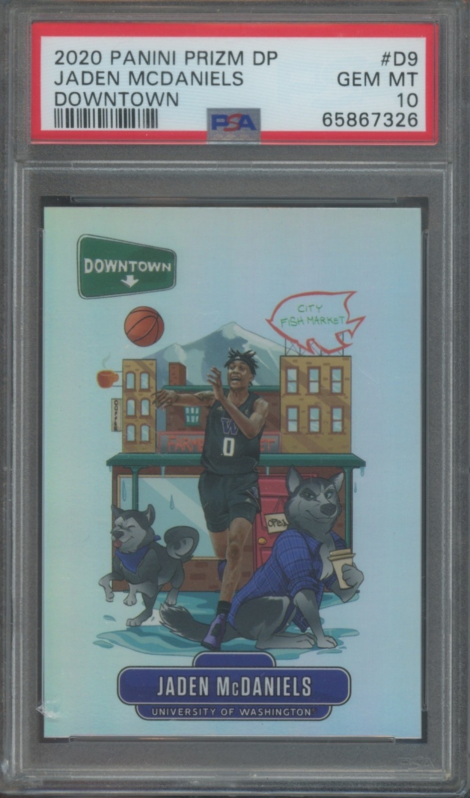 2020-21 Panini Prizm Draft Picks Basketball Jaden McDaniels #D-9 Downtown PSA 10