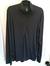 R E I Black Light Weight 1/2 Zipper Front Long Sleaved Shirt 0049