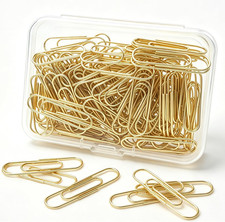 Gold Paper Clips, 120 Count, 1.1 Inch 28Mm Small Paperclips, Office Supplies f