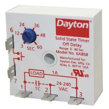 Single Function Encapsulated Timing Relay, Square, Off Delay, 1 Functions 240V