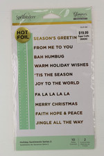 Spellbinders Holiday Sentiments Series 2 Glimmer Foil Plate GLP-191