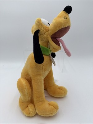 Disney Pluto Plush  If found please return to Mickey Mouse   Dog Tag Stuffed EUC