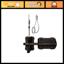 Heavy Duty Black Cable Ring Gate Latch Durable Security Hardware for Gates