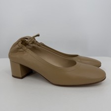 Everlane Italian Leather Day Heel Light Taupe 8.5 Women's Elastic Back Comfort