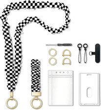 Scrunchie Lanyard for ID Badges - Elastic Cute Teacher Lanyard with ID Holder fo