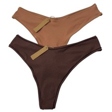 SKIMS Cotton Jersey Dipped Thong Lot of 2 Sedona Garnet XL