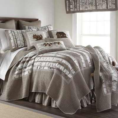 RUSTIC CABIN LODGE PRINTED WHOLECLOTH QUILTED COLLECTION | Birch Forest