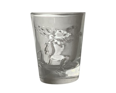 Fireball Cinnamon Whiskey Shot Glass Fire Breathing Dragon Clear Glass Letter F