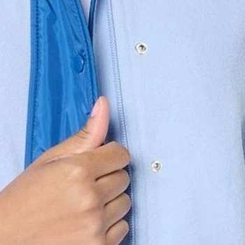 Chaqueta Sport Savvy para mujer talla grande 1X polar y tejido chaleco mixto azul A657090 Foto 2 de 4