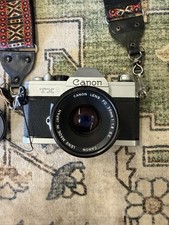 Canon TX 35mm Film Camera w/ Canon FD 50mm f/1.8 Lens Untested  Strap