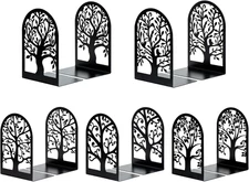 Happyhapi Book Ends, Metal Bookends for Shelves, Modern Tree Book Ends Decorativ