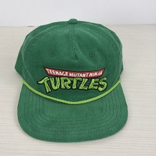 TMNT Teenage Mutant Ninja Turtles Green Corduroy Snapback Hat Nickelodeon NEW