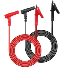 Multimeter Alligator Clips Test Leads 3ft 600V 14AWG Heavy Duty Black Red NEW