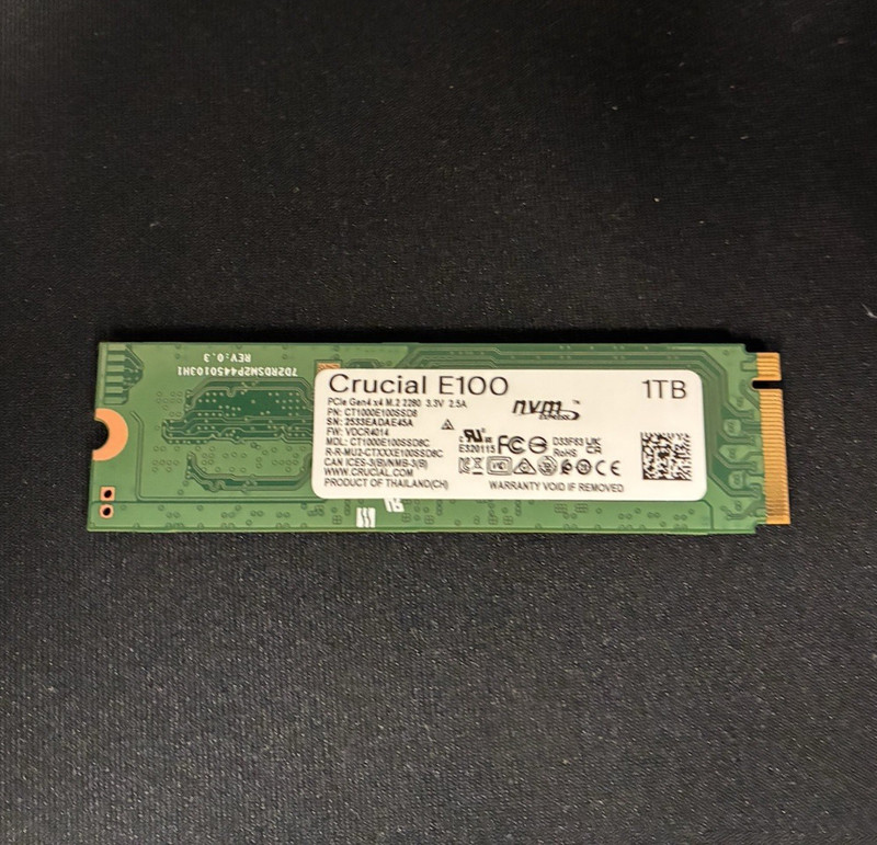 Crucial E100 1TB PCIe Gen4 NVMe M.2 Internal SSD CT1000E100SSD8