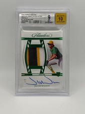 2024 Panini Flawless Jacob Wilson Emerald Draft Patch Auto Vertical #3/5