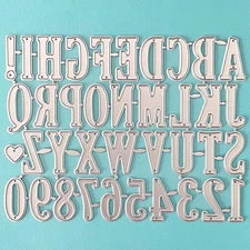 Metal Cutting Die, 26 Pcs Letters and 10 Pcs Number Die Cuts for Card Making DIY