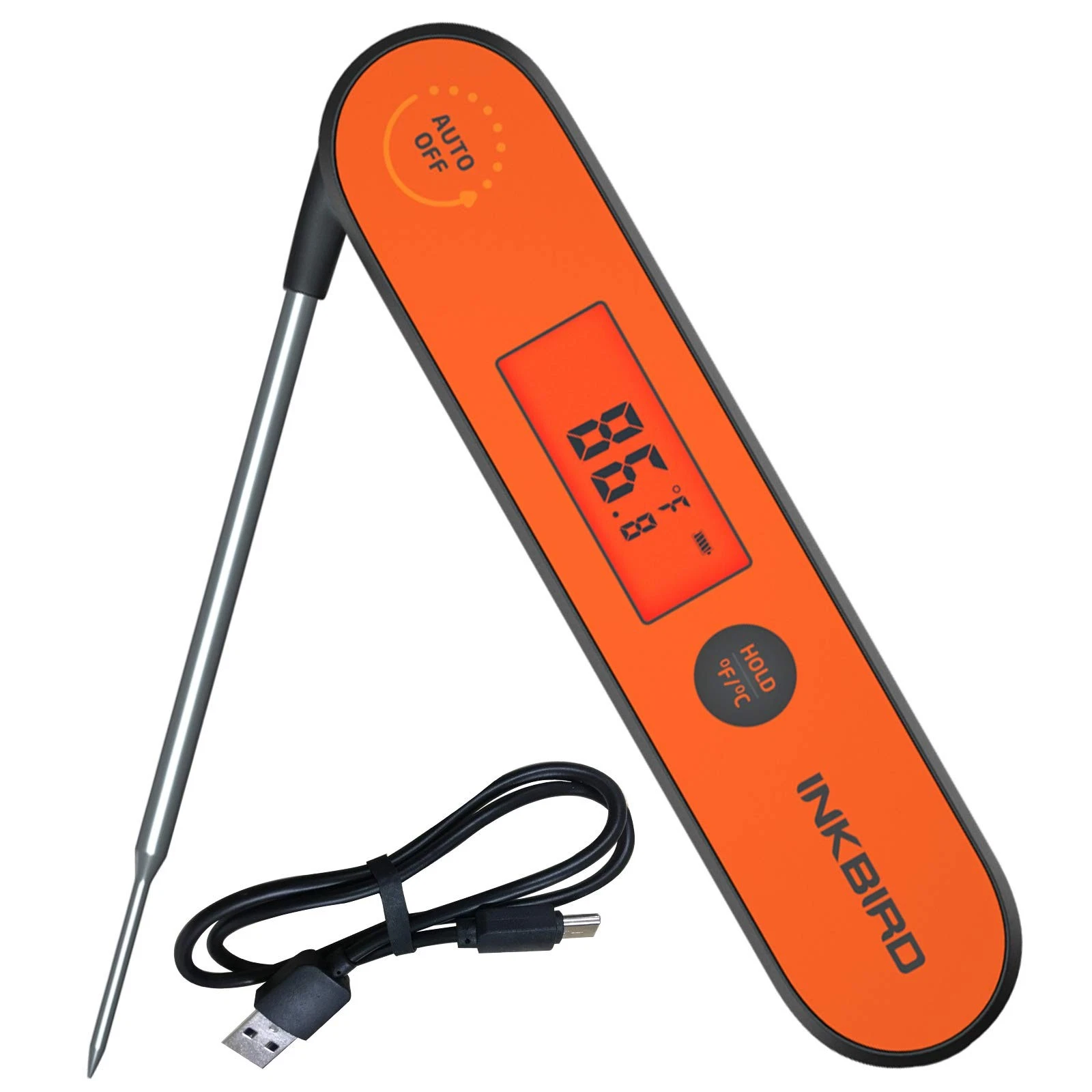 Instant Read Meat Thermometer IHT-1P, Digital Waterproof Rechargeable Food Th...
