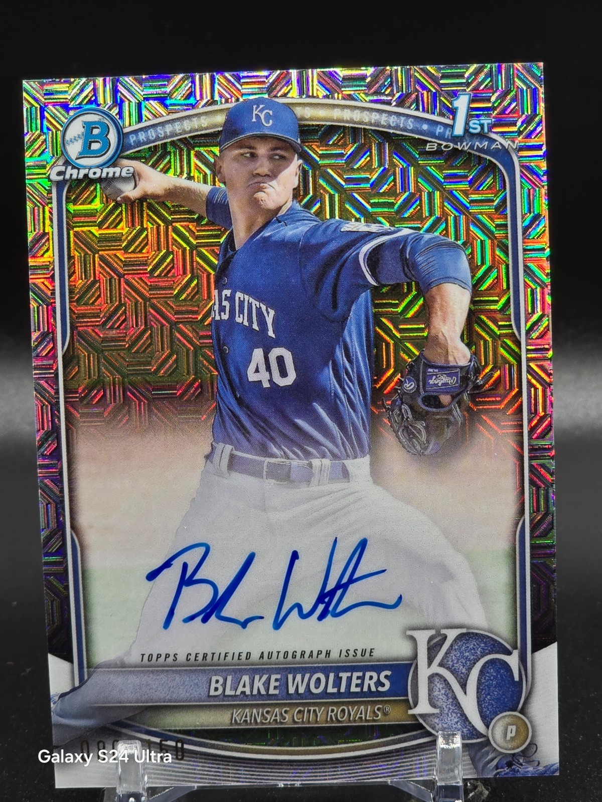 2025 Bowman Chrome Prospect Autograph Blake Wolters #CPA-BW HTA Choice Ref /150