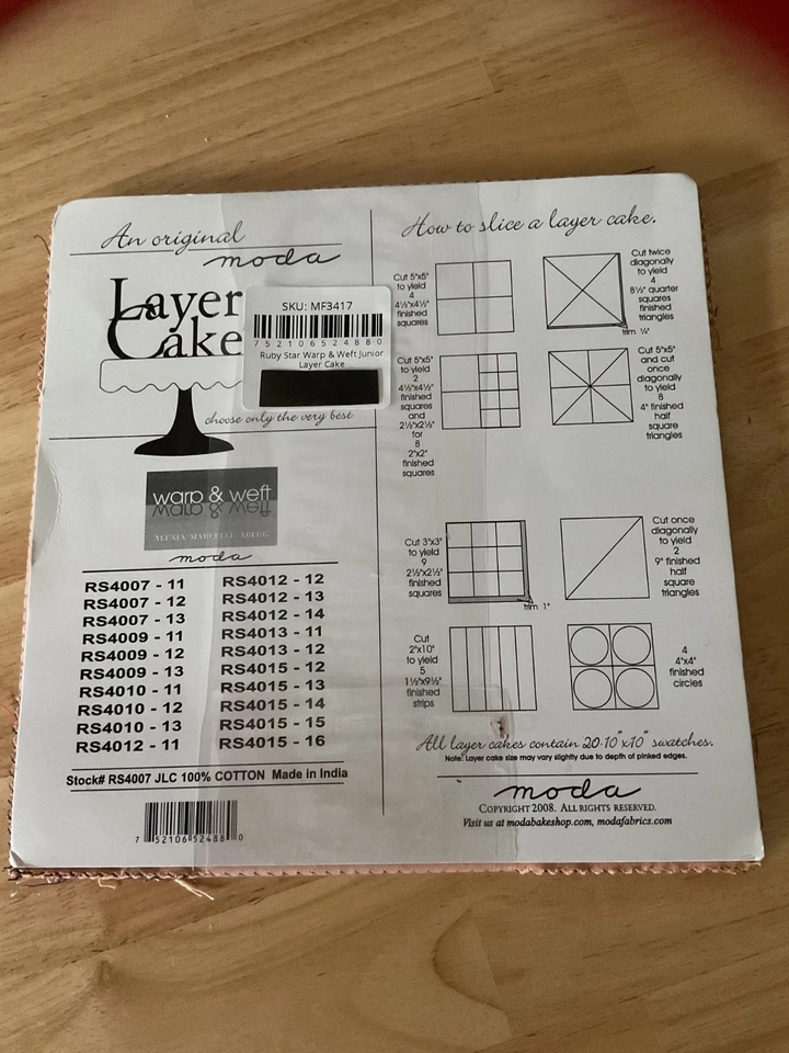Layer Cake 10"  "Moda  Ruby Star „Warp & Weft „All contain  20. 10“x10“ swatches - Bild 4 von 4