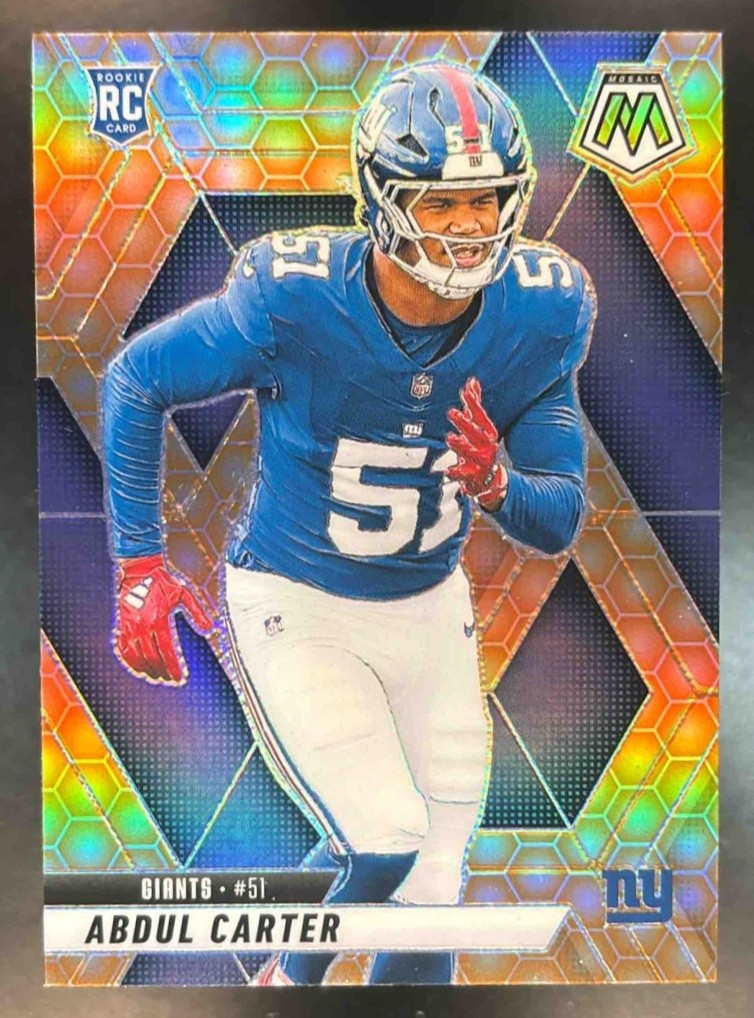 2025 Panini Mosaic Abdul Carter Rookies Honeycomb Prizm #317 RC New York Giants