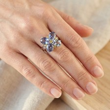 Floral Color Change Alexandrite 8.59Ct 925 Sterling Silver Handmade Rings Size 6