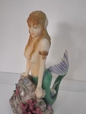 Vintage  Mermaid Figurine-"Waiting for You" - Initialled - 9" x 5" -Resin-Lovely