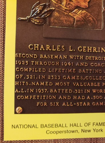 1964 Hall of Fame Plaque Charlie Gehringer Tigers Baseball Postcard JSA AUTO HOF - Picture 3 of 8