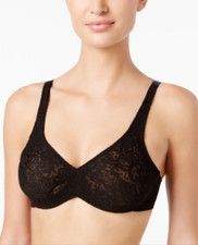 Wacoal Full Figure Halo Lace Convertible Underwire Bra-Black-38C