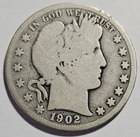 1902-O Barber Half Dollar 50c Coin ~ 90% Silver Coin (A106)