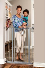 Regalo Easy Step Extra Tall Walk Thru 29-36.5"W x 36"H, Platinum 