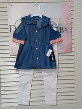 Limited Too Girls 2pc Set Jeans  Denim Shirt Top Size 5/6 Nwt