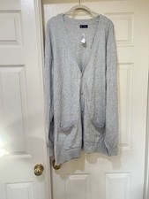 Gap Women XXL Tall Grandpa Sweater Cardigan V Neck Bl Cottage Core Relaxed New