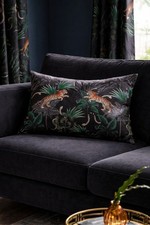 NEXT Black 40 x 59cm Tiger Velvet Cushion