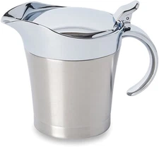 16Oz Stainless Steel Gravy Boat - Double Insulated with Hinged Lid Free Shipping
