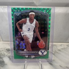 2025-26 Bowman AJ Dybantsa Chrome Green Geometric Refractor 1st 25/99 Cougars