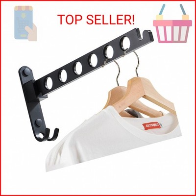 JOOM Wall Mounted Clothes Drying Rack, Black, 1 Pack