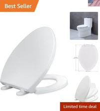 Durable Elongated Toilet Seat with Soft Close - Easy Install, Non-Slip Design