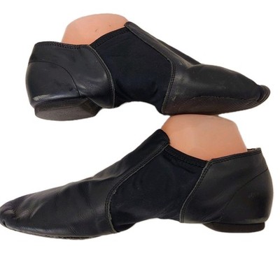 Split Sole Black Jazz Dance Shoes Size 9-10 Elastic Theatrical