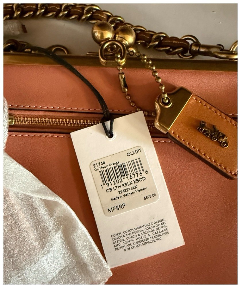 COACH 1941 RUNWAY CROSSBODY PINK/ORANGE DOUBLE FRAME LEATHER