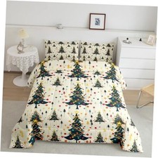 Christmas Tree Comforter Set Size,Polka Dot Stars Pine Tree Twin Beige Green