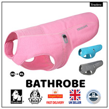 Truelove Dog Bath Robe Drying Coat Super Absorbent Pink Blue Grey 2XS-L UK