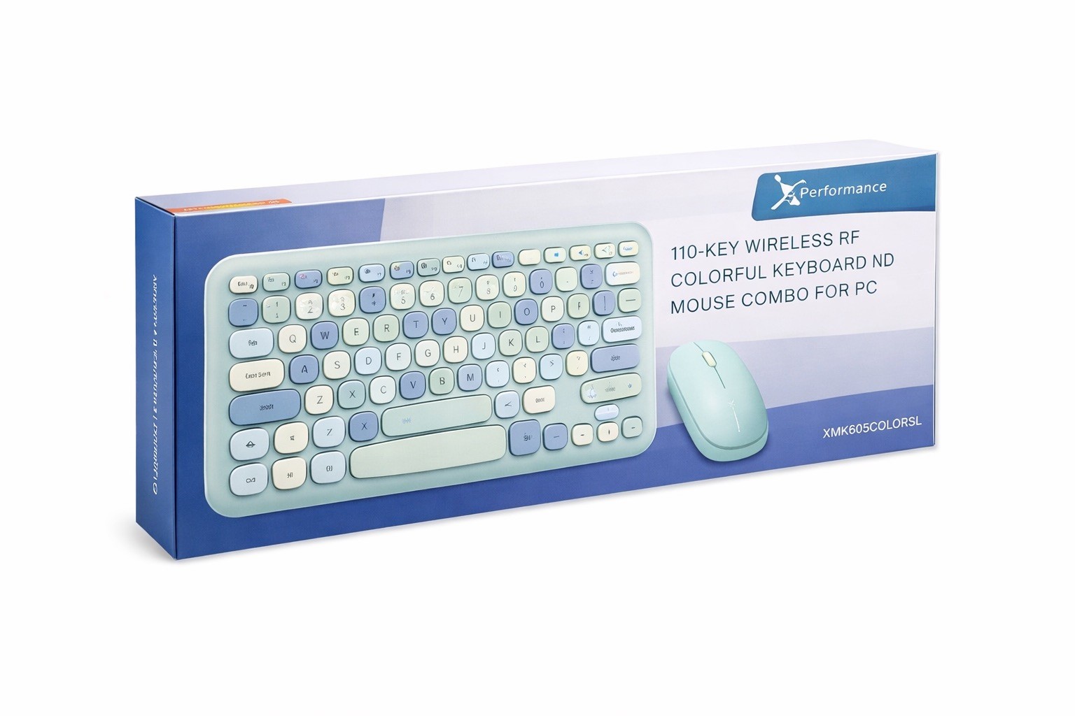 X9 110-Key Wireless RF Keyboard and Mouse Combo USB Receiver Blue for PC 