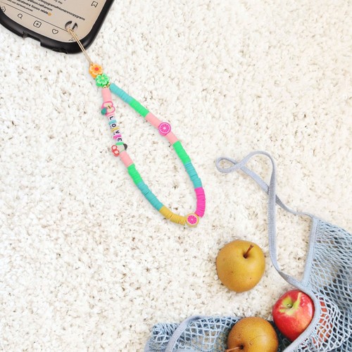 Letter Mobile Phone Chain Strap Anti Theft Colorful Beaded Lanyard - 第 12/12 張圖片