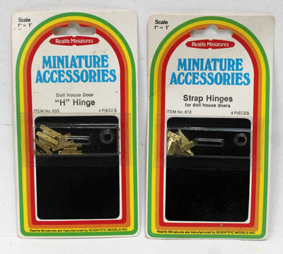 Realife 813 & 833 Brass Dollhouse Door Hinges 1:12 New in Pkks Lot