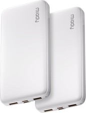 Miady Portable Charger, Slim 10000mAh Power Bank Travel White