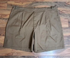 J Peterman Gurkha Shorts Pleated Adjustable Waist Mens 44 Brown British Military