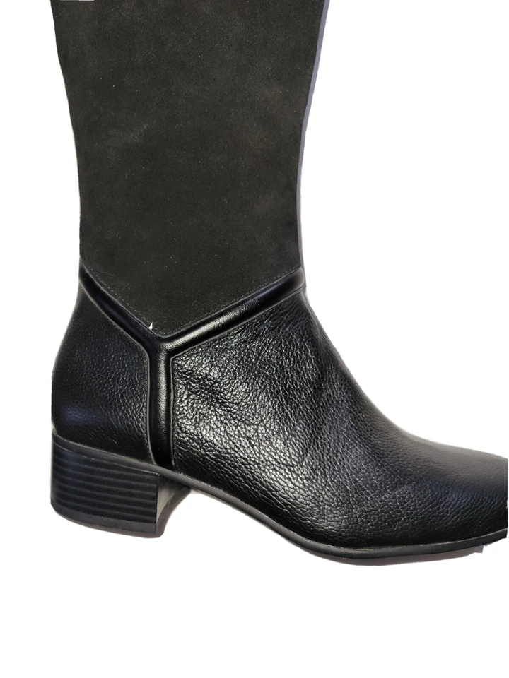 Botas de gamuza y cuero negras H by Halston Kora hasta la rodilla o plegables hasta la rodilla Foto 2 de 4