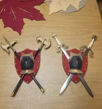 Set Of Japan Made Medieval Sword Plaques Collection Wall Decorative Arts