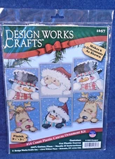 Design Works 6 Christmas Ornaments 1657 Plastic Canvas Cross Stitch Kit